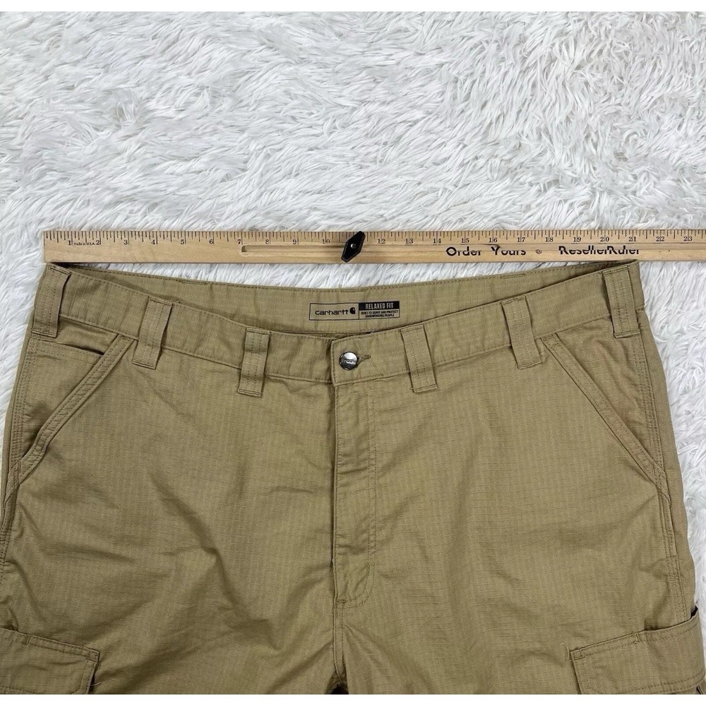 Carhartt Shorts Khaki Relaxed Fit Ripstop Cargo Work Force Mens Size 44‎ BS3543 - Picture 6 of 11